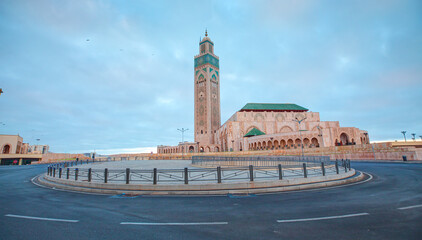 Landscape of Great Hassan II mosque - Casablanca, Morocco