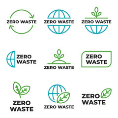 Set of zero waste eco friendly icon
