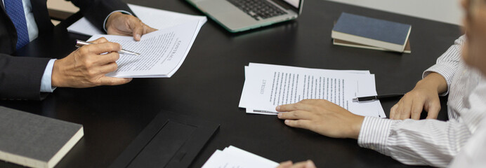 Attorney or judge provides legal advice to the client in the courtroom, Ethics in the courts...