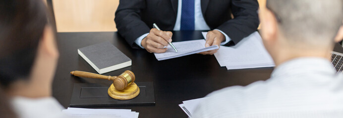 Attorney or judge provides legal advice to the client in the courtroom, Ethics in the courts...