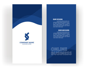  Blue Color Theme vertical banner Design Template