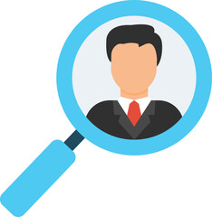Fototapeta na wymiar Search Employee Vector Icon which is suitable for commercial work and easily modify or edit it 