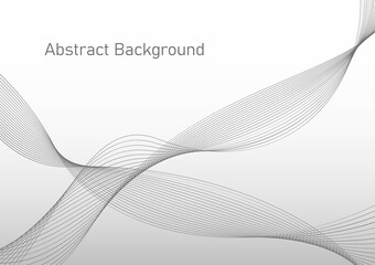 Abstract wave background, flowing wave line gray color on grey gradient background Illustration, future technology concept template for backdorp, wabsite banner, poster, presentation slide