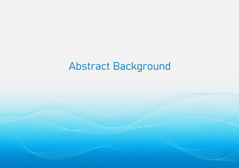 Abstract wave background, flowing blue wave line on blue gardient background Illustration, future technology concept template for backdrop, website banner, poster, presentation slide