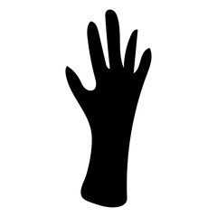 Silhouettes of hand isolated on a white background. Vector illustration