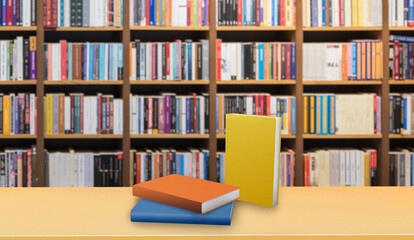 bookshelf background inside book shop