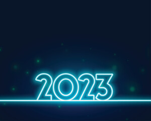 Obraz premium 2023 text in glowing neon style for new year event card