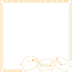 chinese new year gold frame