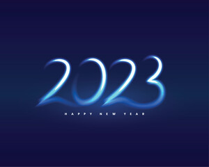 2023 glowing lettering for new year greeting card vector