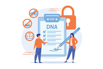 Proprietary information document. NDA contract. Nondisclosure agreement, confidentiality agreement form, confidential disclosure agreement concept, flat vector modern illustration