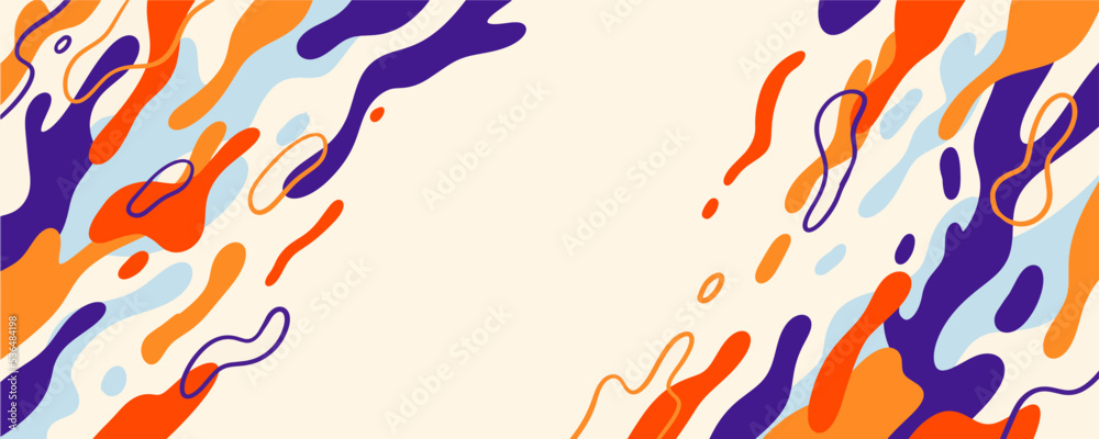 Fototapete Abstract trendy liquid background design. Retro 80s and fluid pattern for copy space frame design and wallpaper