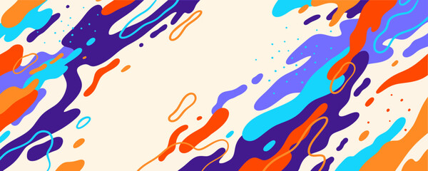 Abstract trendy liquid background design. Retro 80s and fluid pattern for copy space frame design and wallpaper