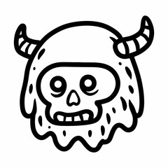 monster illustration hand drawn for design element.