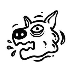 dog illustration hand drawn for design element.