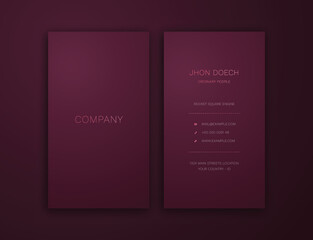 business card template,  vertical luxury editable business card template, rose gold and dark red vertical card name	
