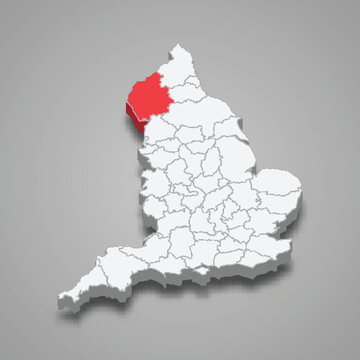 Cumbria County Location Within England 3d Map