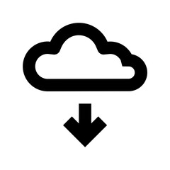 Cloud Download Flat Vector Icon