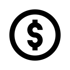 Dollar Coin Flat Vector Icon