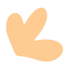 Simple and cute cream flower in childish hand drawn illustration style for design element