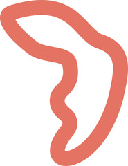 Abstract organic wide frame shape vector illustration. Minimalistic liquid form border, organic stain or geometric rim spot for modern abstract design or trendy fashion pattern