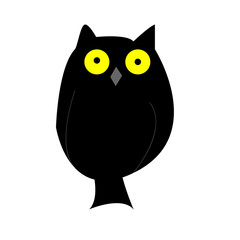 Vector graphic of Hand drawn owl isolated on white background.