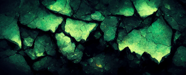 black green stone background with cracks, color, banner, background