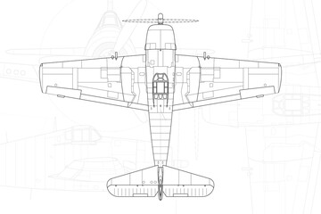 Avión de caza clásico de hélice embarcado Hellcat