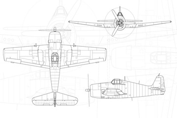 Avión de caza clásico de hélice embarcado Hellcat