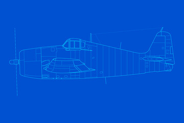 Avión de caza clásico de hélice embarcado Hellcat