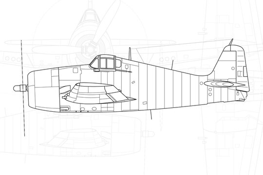 Avión de caza clásico de hélice embarcado Hellcat