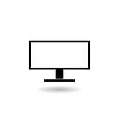Computer Screen Icon logo with shadow