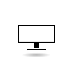 Computer Screen Icon logo with shadow