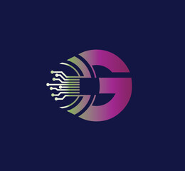 G letter Technology logo design. with Communication Service. Modern Design