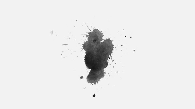 ink motion effect liquid. Ink splatters  reavel transition animation. Ink brush stroke transition. Ink splash. Abstract inkblot, splat, fluid art, overlay, alpha matte composition. 