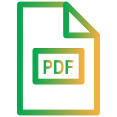 This is an icon with a green and orange gradient outline style