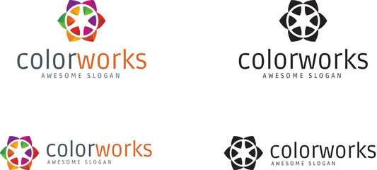 Color works logo template