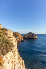 Fototapeta na wymiar Costa Blanca in southern Spain. beaches, cliffs and the Mediterranean sea.