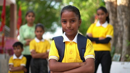 Portrait of elegant magnificent people little person good-looking ready study future leader can do everything candid content rest weekend free time