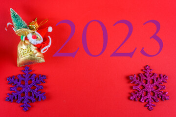 Fototapeta na wymiar 2023 year. Summing up the results of the year. Plans for the coming year. The calendar.