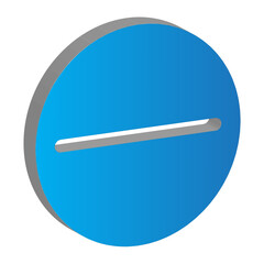 it's an icon in 3d style in light blue and dark blue gradient