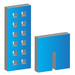 it's an icon in 3d style in light blue and dark blue gradient