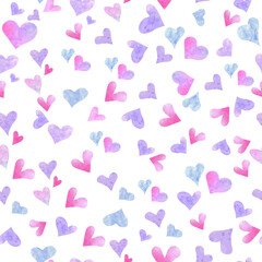 Fototapeta na wymiar Love valentine colorful heart seamless pattern background. For prints, invitation, wedding design, wrapping, printing on fabric. Vector eps. 