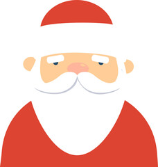 Santa Claus Avatar. Cartoon character portrait. Transparent background. Png illustration