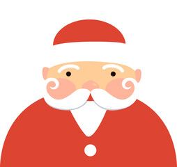 Santa Claus Avatar. Cartoon character portrait. Transparent background. Png illustration