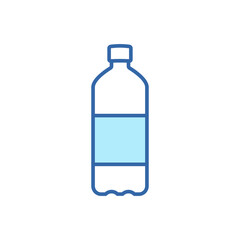 Water Bottle Line Icon. Plastic Bottle for Beverage, Mineral Water, Juice and Soda Linear Icon. Editable Stroke. Isolated Vector Illustration