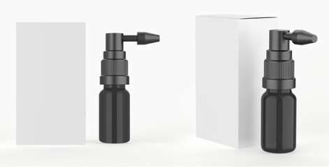 Plastic Bottle with Long Nozzle Sprayer Mockup isolated on white background. 3d illustration