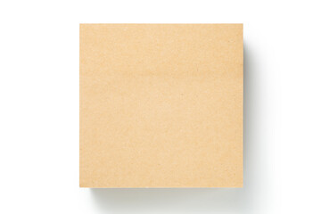 Brown sticky note stickers isolated on white background