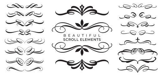Set Of Beautiful Scroll Elements