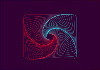 Naklejka premium sebuah nirmana garis bergariskan ilusion