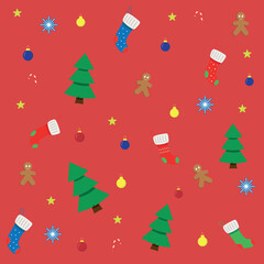 New year socks pattern illustration